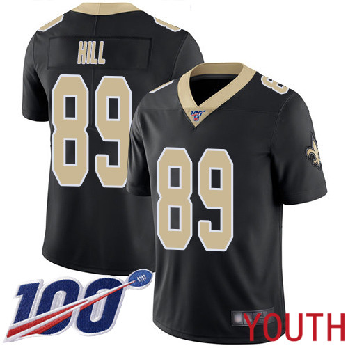New Orleans Saints Limited Black Youth Josh Hill Home Jersey NFL Football 89 100th Season Vapor Untouchable Jersey